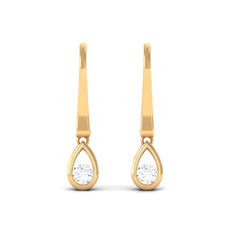 1/2 CT Genuine Diamond Teardrop Hoop Earrings