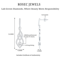Lab Grown Diamond Long Statement Earrings