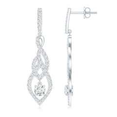 Lab Grown Diamond Long Statement Earrings