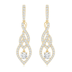 Lab Grown Diamond Long Statement Earrings