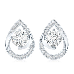 Certified 6 MM Lab Grown Diamond Teardrop Stud Earrings