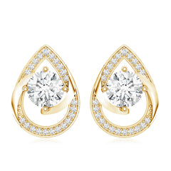 Certified 6 MM Lab Grown Diamond Teardrop Stud Earrings