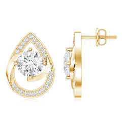 Certified 6 MM Lab Grown Diamond Teardrop Stud Earrings