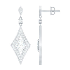 Certified Lab Grown Diamond Dangle Long Earrings