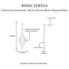 Certified Lab Grown Diamond Dangle Long Earrings