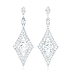 Certified Lab Grown Diamond Dangle Long Earrings