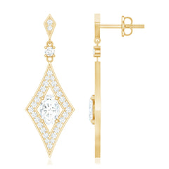 Certified Lab Grown Diamond Dangle Long Earrings