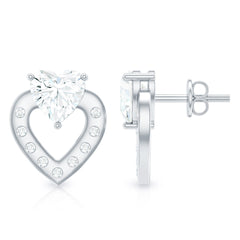 6 MM Lab Grown Diamond Heart Studs For Her