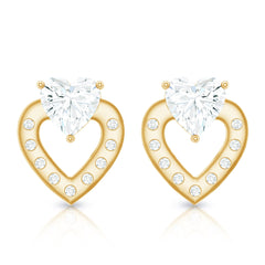 6 MM Lab Grown Diamond Heart Studs For Her