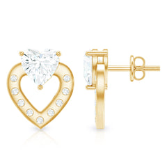6 MM Lab Grown Diamond Heart Studs For Her