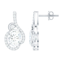 Certified 6X8 MM Oval Lab Grown Diamond Designer Stud Earrings