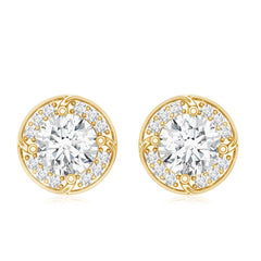 1 Carat Lab Grown Diamond Halo Stud Earrings