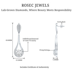 Certified Lab Grown Diamond Long Dangle Earrings