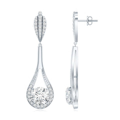 Certified Lab Grown Diamond Long Dangle Earrings