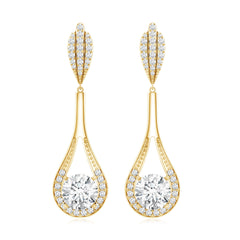 Certified Lab Grown Diamond Long Dangle Earrings
