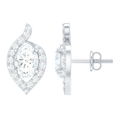 Certified 5X7 MM Oval Lab Grown Diamond Stud Earrings For Women