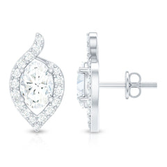 Certified 5X7 MM Oval Lab Grown Diamond Stud Earrings For Women