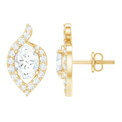 Certified 5X7 MM Oval Lab Grown Diamond Stud Earrings For Women