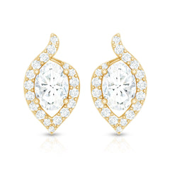 Certified 5X7 MM Oval Lab Grown Diamond Stud Earrings For Women