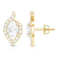Certified 5X7 MM Oval Lab Grown Diamond Stud Earrings For Women