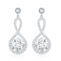 6 MM Lab Grown Diamond Infinity Dangle Earrings For Women