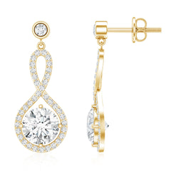 6 MM Lab Grown Diamond Infinity Dangle Earrings For Women
