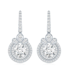 Certified Lab Grown Diamond Bridal Wedding Drop Earrings