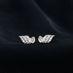Certified Lab Grown Diamond Leaf Stud Earrings With Screw Back
