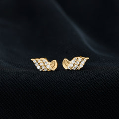 Certified Lab Grown Diamond Leaf Stud Earrings With Screw Back