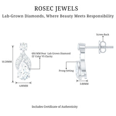 Certified Lab Grown Diamond Teardrop Stud Earrings