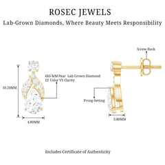 Certified Lab Grown Diamond Teardrop Stud Earrings