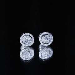 Lab Grown Diamond Swirl Stud Earrings With Screw Back
