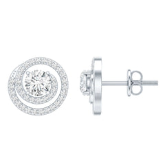 Lab Grown Diamond Swirl Stud Earrings With Screw Back
