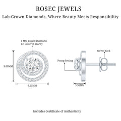 Lab Grown Diamond Swirl Stud Earrings With Screw Back