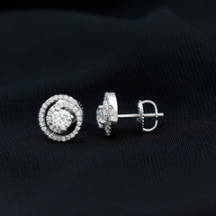 Lab Grown Diamond Swirl Stud Earrings With Screw Back