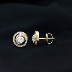 Lab Grown Diamond Swirl Stud Earrings With Screw Back