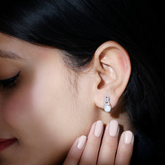 6X8 MM Oval Lab Grown Diamond Designer Stud Earrings
