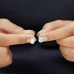 6X8 MM Oval Lab Grown Diamond Designer Stud Earrings
