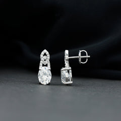 6X8 MM Oval Lab Grown Diamond Designer Stud Earrings