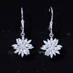 Lab Grown Diamond Flower Hoop Earrings