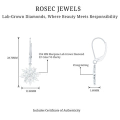 Lab Grown Diamond Flower Hoop Earrings