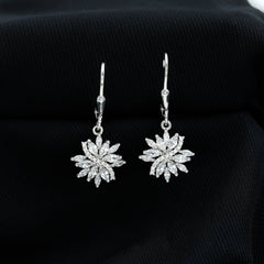 Lab Grown Diamond Flower Hoop Earrings
