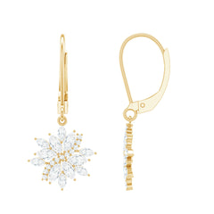 Lab Grown Diamond Flower Hoop Earrings