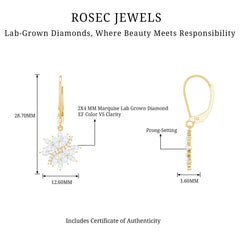 Lab Grown Diamond Flower Hoop Earrings