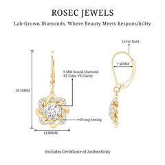 Lab Grown Diamond Flower Hoop Earrings For Her