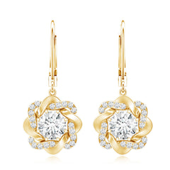 Lab Grown Diamond Flower Hoop Earrings For Her