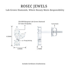 Certified Lab Grown Diamond Everyday Earrings With Screw Back