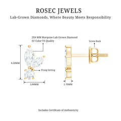 Certified Lab Grown Diamond Everyday Earrings With Screw Back