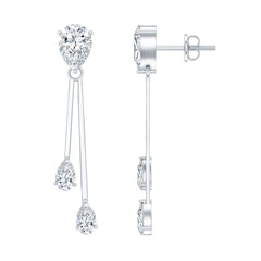 Certified Lab Grown Diamond Teardrop Dangle Earrings