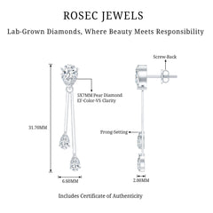 Certified Lab Grown Diamond Teardrop Dangle Earrings